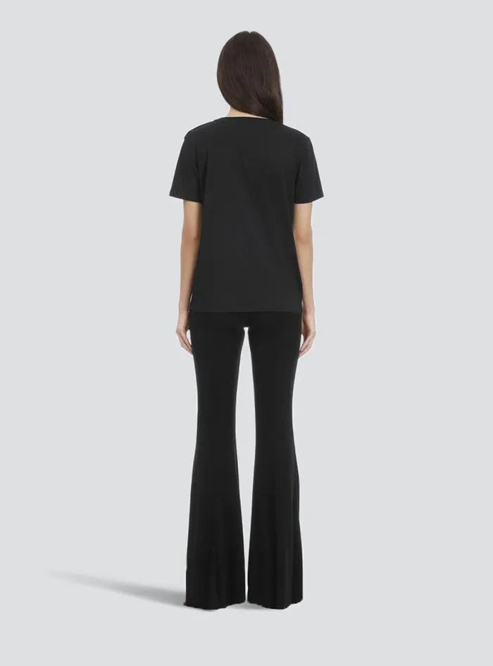 Balmain TShirts Womens Cotton TShirt With Balmain Logo Print Black