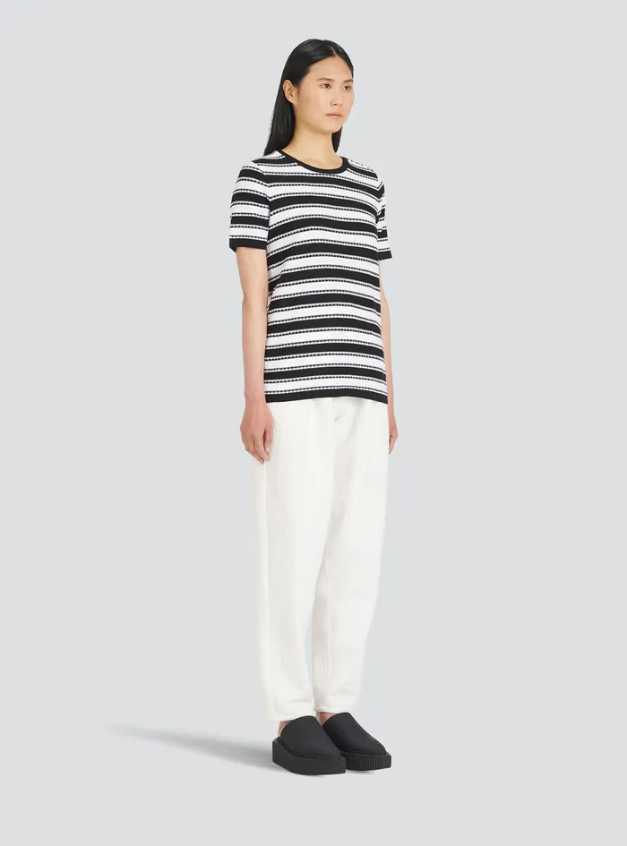 Balmain TShirts Womens Striped Jersey TShirt Navy