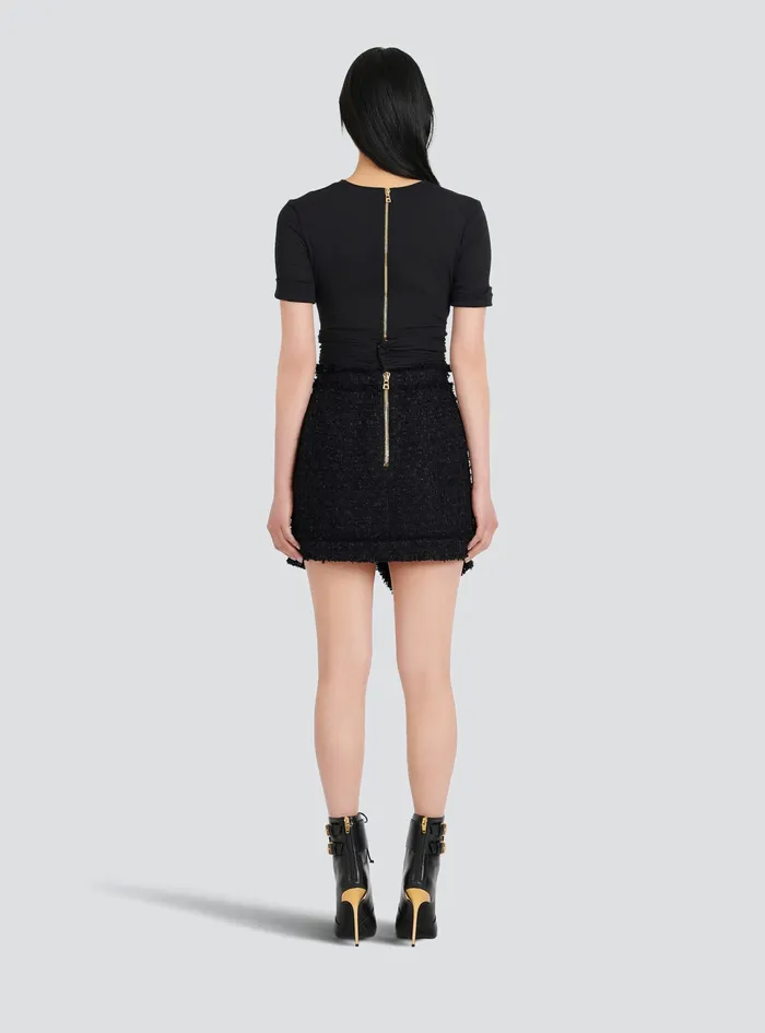 Balmain Tops And Shirts Womens EcoDesigned Cotton Crop Top Black Balmain Tops And Shirts Womens EcoDesigned Cotton Crop Top Black
