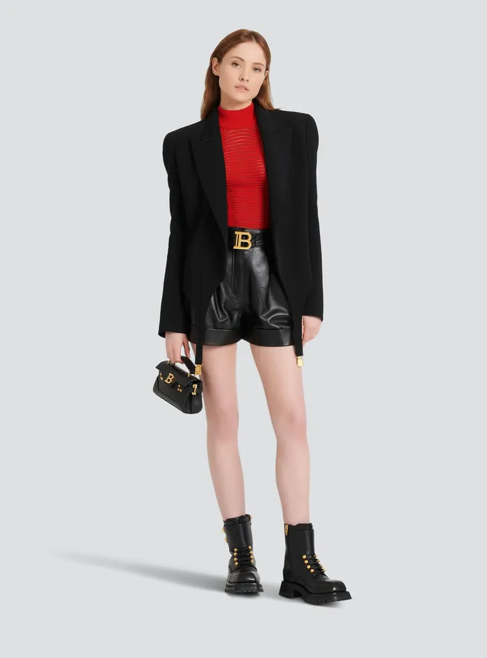 Balmain Tops And Shirts Womens Knit Bodysuit Red