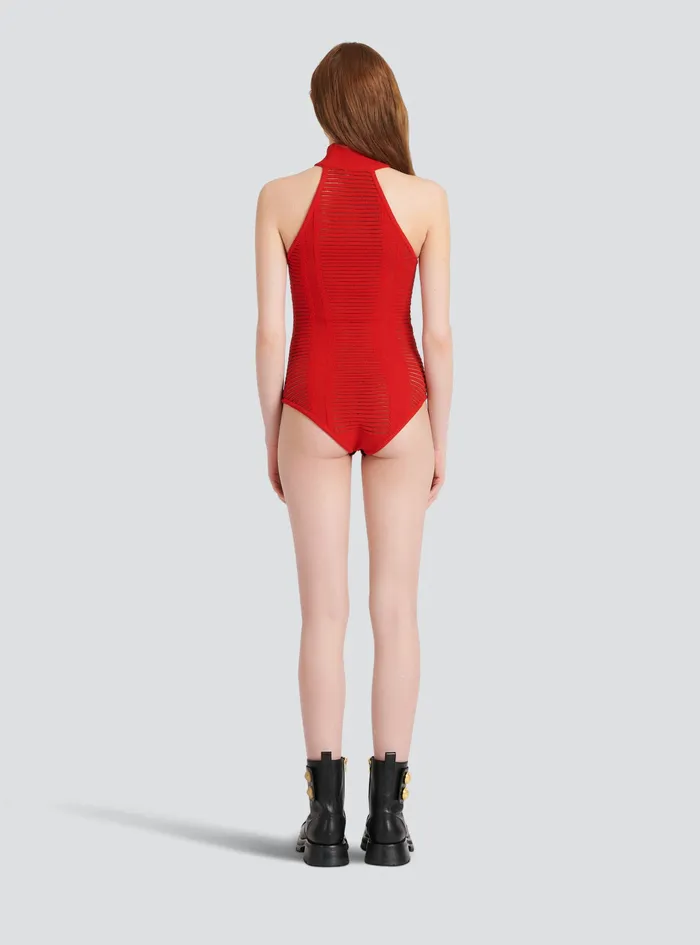 Balmain Tops And Shirts Womens Knit Bodysuit Red