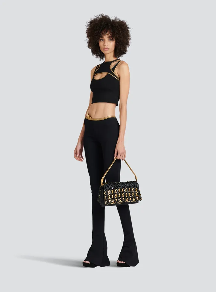 Balmain Tops And Shirts Womens Knit Crop Top Black Balmain Tops And Shirts Womens Knit Crop Top Black
