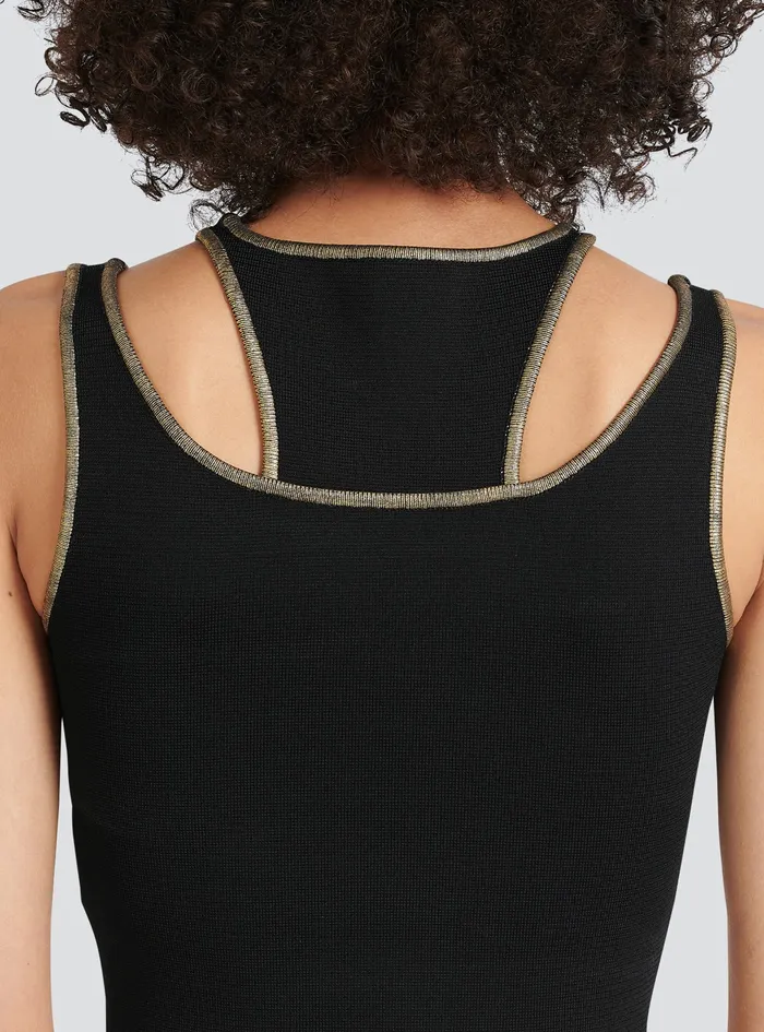 Balmain Tops And Shirts Womens Knit Crop Top Black Balmain Tops And Shirts Womens Knit Crop Top Black