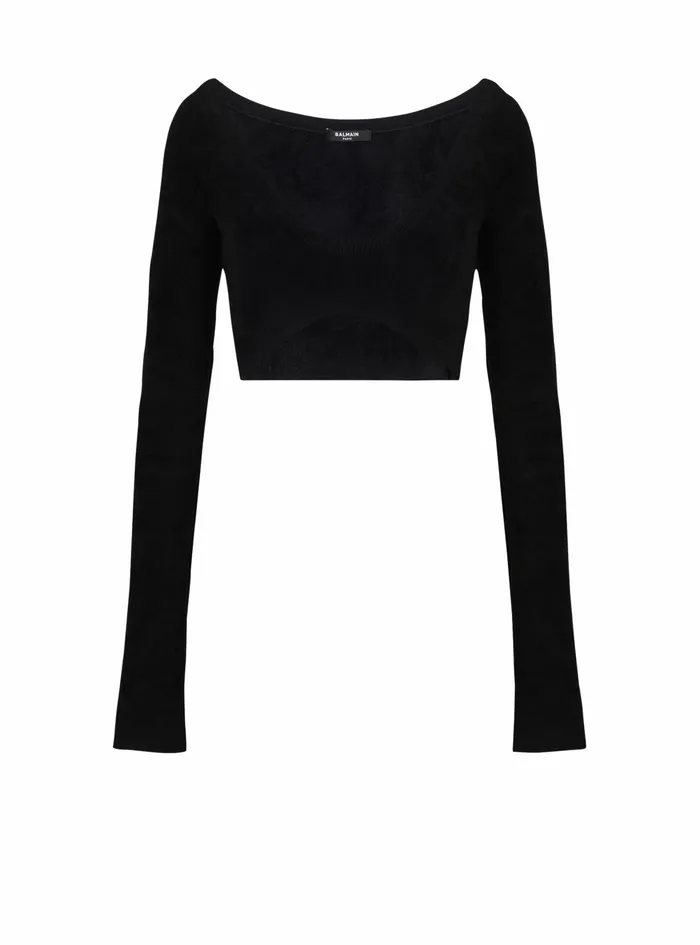 Balmain Tops And Shirts Womens Velvet Top Black