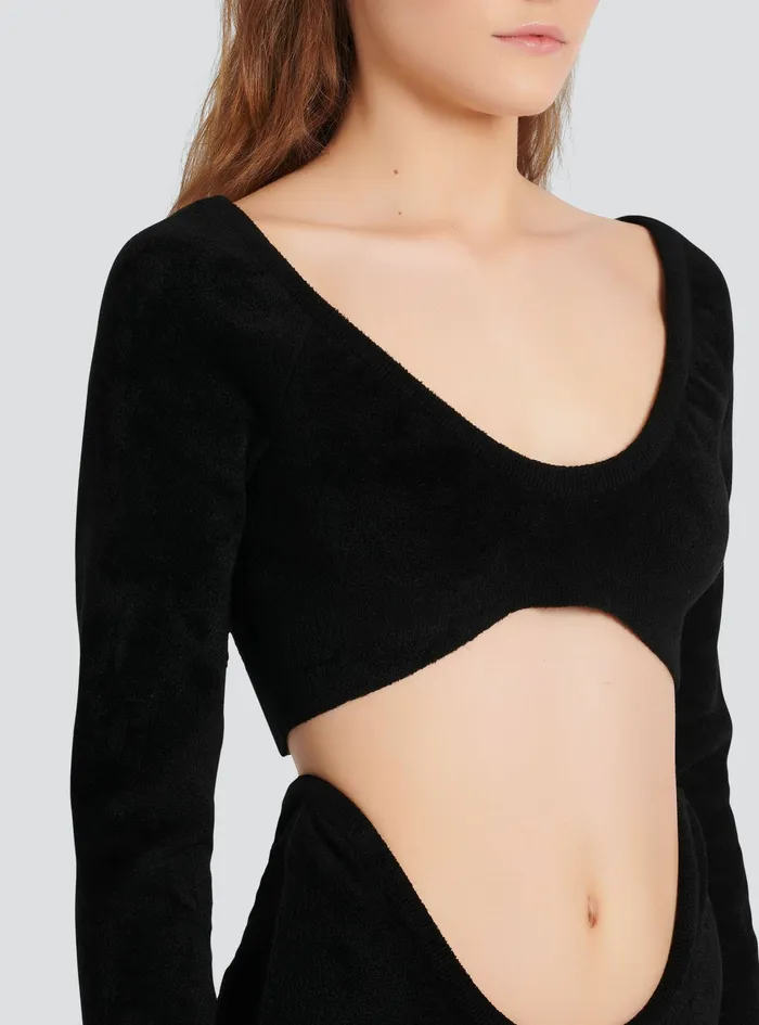 Balmain Tops And Shirts Womens Velvet Top Black Balmain Tops And Shirts Womens Velvet Top Black