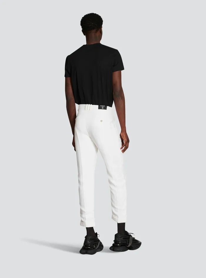 Balmain Trousers And Shorts Mens Crepe Pants White