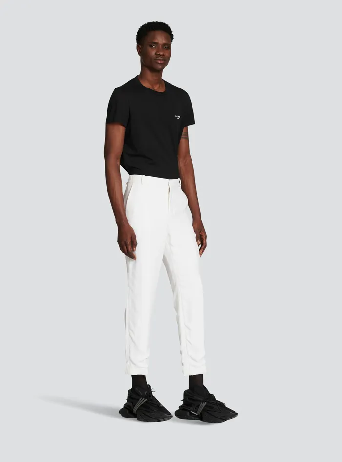 Balmain Trousers And Shorts Mens Crepe Pants White