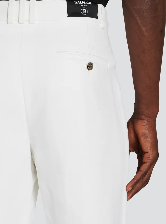 Balmain Trousers And Shorts Mens Crepe Pants White