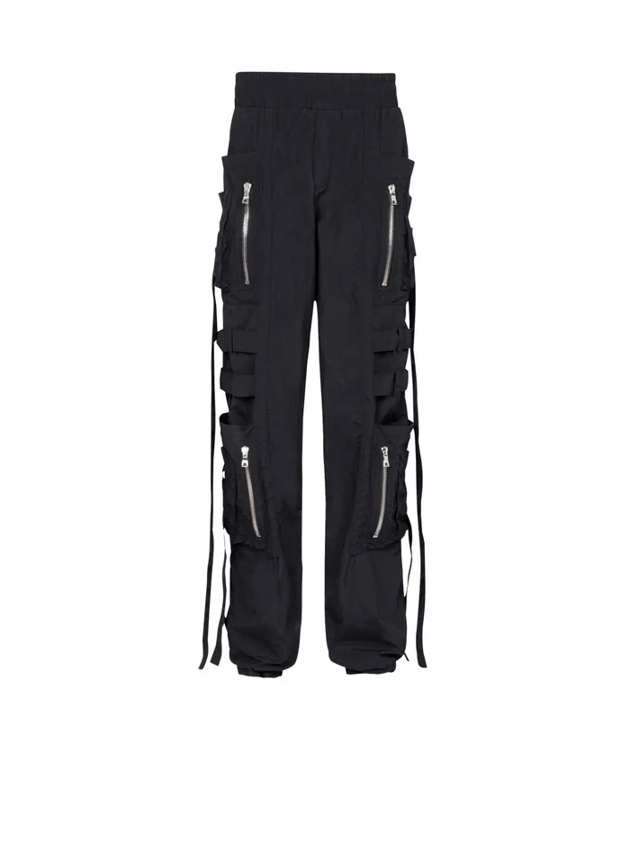 Balmain Trousers And Shorts Mens Nylon Cargo Pants Black