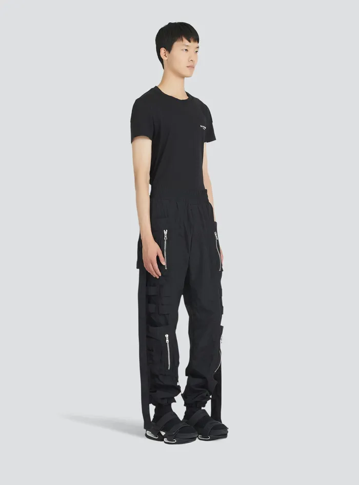 Balmain Trousers And Shorts Mens Nylon Cargo Pants Black Balmain Trousers And Shorts Mens Nylon Cargo Pants Black