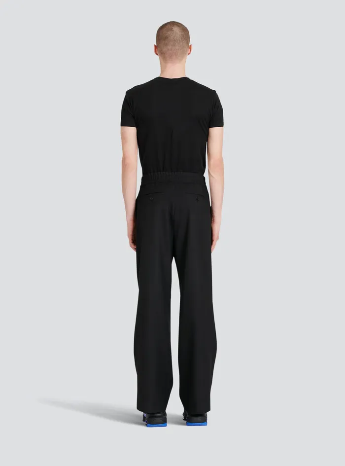 Balmain Trousers And Shorts Mens Wool Pyjama Pants Black Balmain Trousers And Shorts Mens Wool Pyjama Pants Black