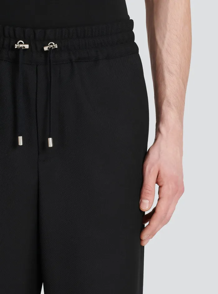 Balmain Trousers And Shorts Mens Wool Pyjama Pants Black Balmain Trousers And Shorts Mens Wool Pyjama Pants Black