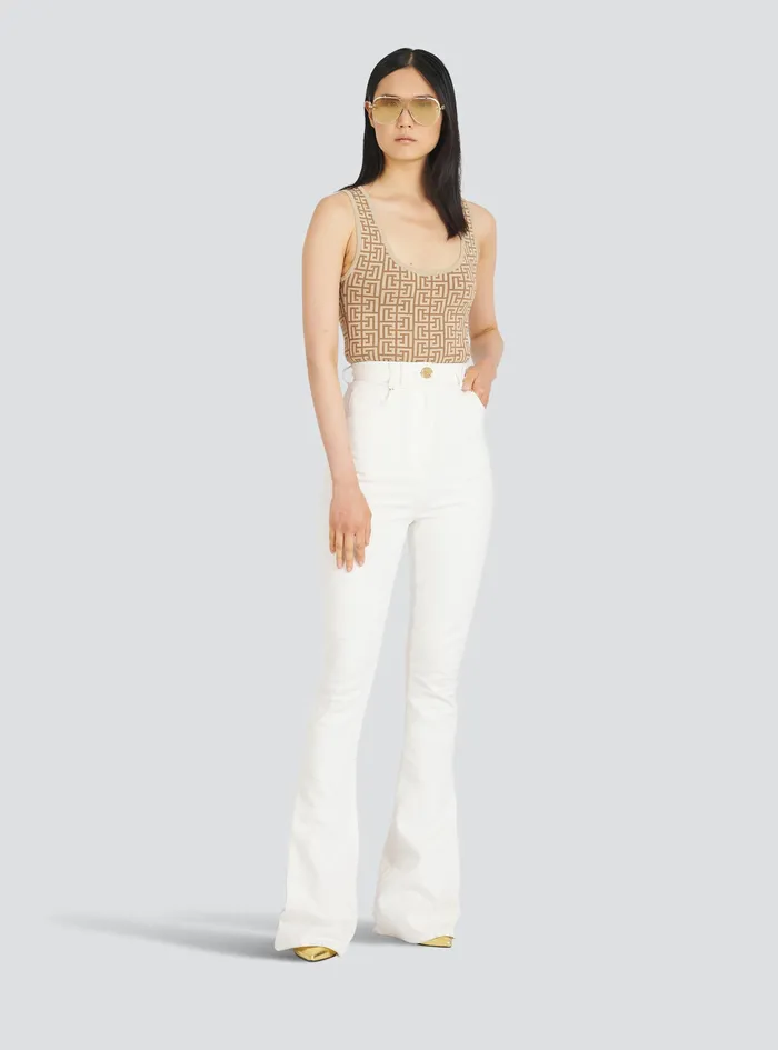 Balmain Trousers And Shorts Womens Bootcut Jeans White Balmain Trousers And Shorts Womens Bootcut Jeans White