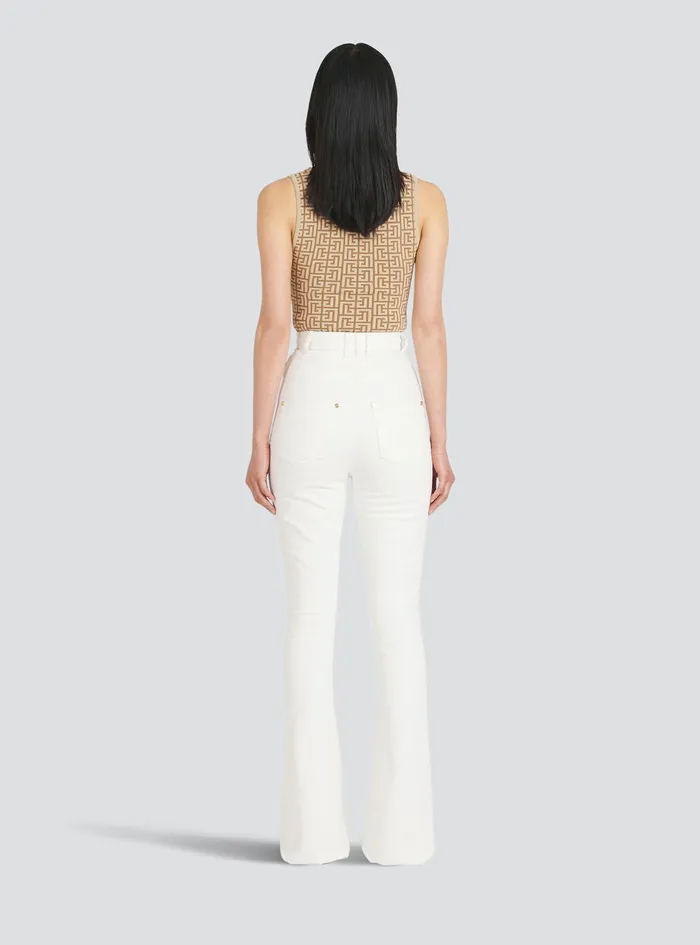 Balmain Trousers And Shorts Womens Bootcut Jeans White Balmain Trousers And Shorts Womens Bootcut Jeans White