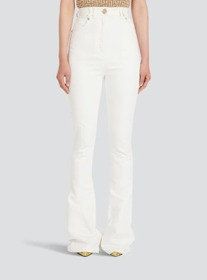 Balmain Trousers And Shorts Womens Bootcut Jeans White Balmain Trousers And Shorts Womens Bootcut Jeans White