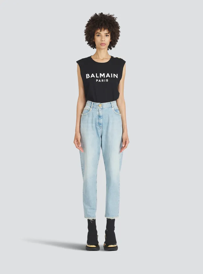 Balmain Trousers And Shorts Womens Boyfriend Cut EcoDesigned Jeans Blue Balmain Trousers And Shorts Womens Boyfriend Cut EcoDesigned Jeans Blue