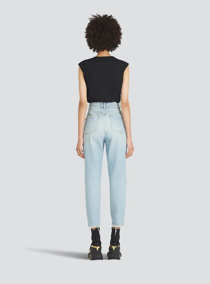 Balmain Trousers And Shorts Womens Boyfriend Cut EcoDesigned Jeans Blue Balmain Trousers And Shorts Womens Boyfriend Cut EcoDesigned Jeans Blue