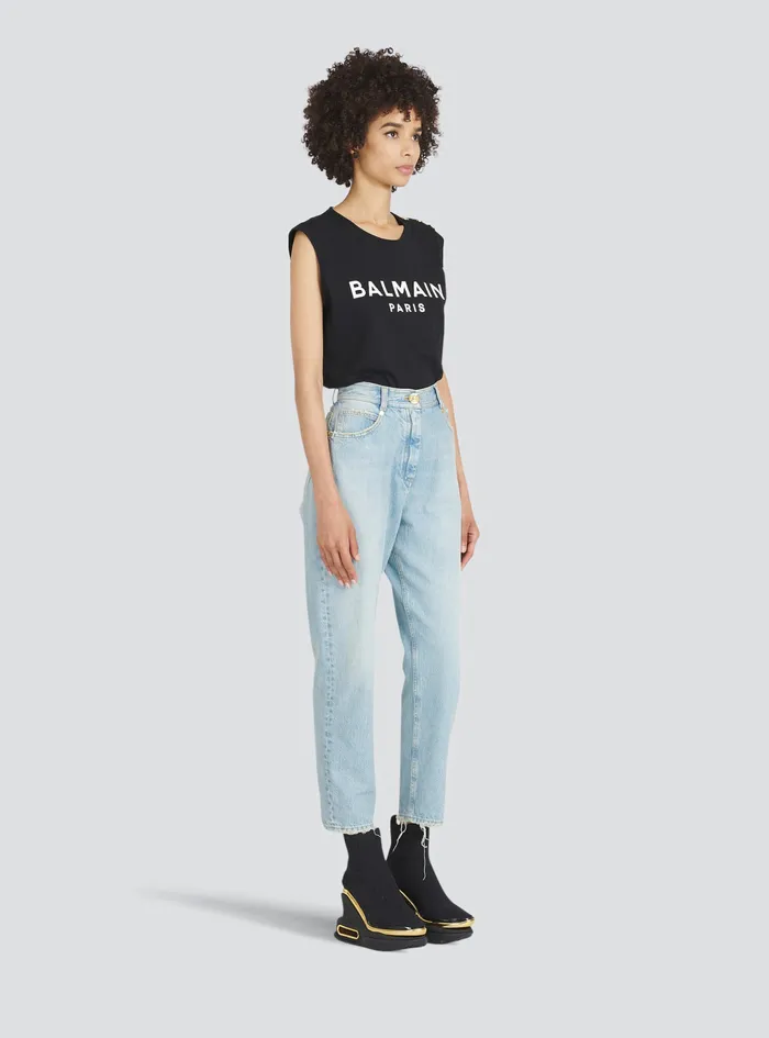 Balmain Trousers And Shorts Womens Boyfriend Cut EcoDesigned Jeans Blue Balmain Trousers And Shorts Womens Boyfriend Cut EcoDesigned Jeans Blue