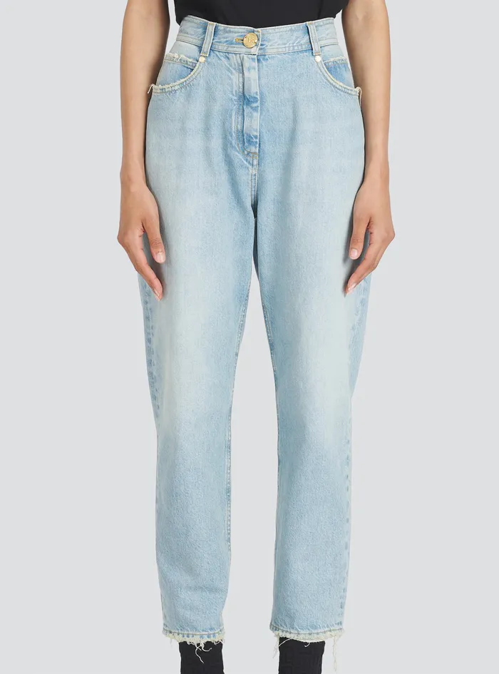 Balmain Trousers And Shorts Womens Boyfriend Cut EcoDesigned Jeans Blue Balmain Trousers And Shorts Womens Boyfriend Cut EcoDesigned Jeans Blue