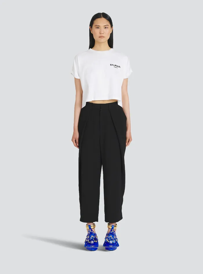 Balmain Trousers And Shorts Womens Crepe EcoDesigned Pants Black Balmain Trousers And Shorts Womens Crepe EcoDesigned Pants Black