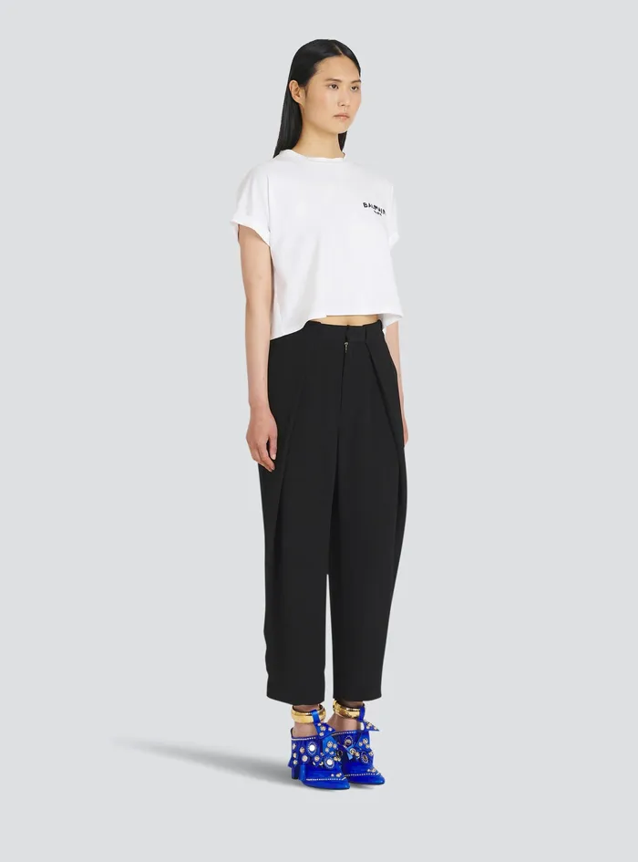 Balmain Trousers And Shorts Womens Crepe EcoDesigned Pants Black Balmain Trousers And Shorts Womens Crepe EcoDesigned Pants Black