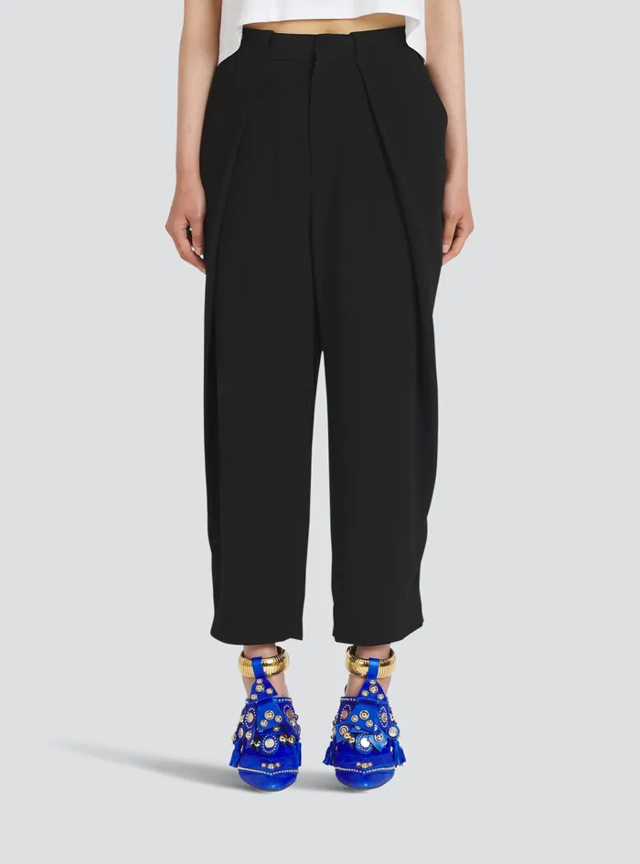 Balmain Trousers And Shorts Womens Crepe EcoDesigned Pants Black Balmain Trousers And Shorts Womens Crepe EcoDesigned Pants Black