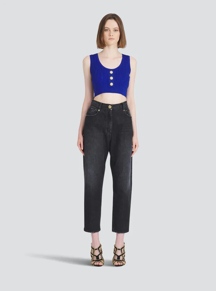 Balmain Trousers And Shorts Womens EcoDesigned Boyfriend Jeans Black Balmain Trousers And Shorts Womens EcoDesigned Boyfriend Jeans Black