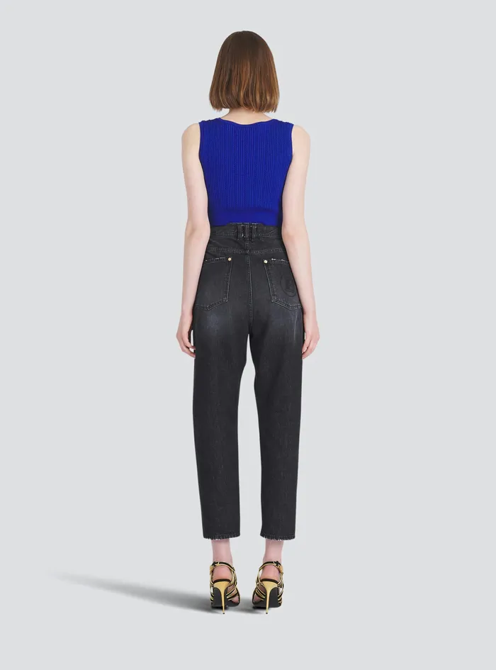 Balmain Trousers And Shorts Womens EcoDesigned Boyfriend Jeans Black Balmain Trousers And Shorts Womens EcoDesigned Boyfriend Jeans Black