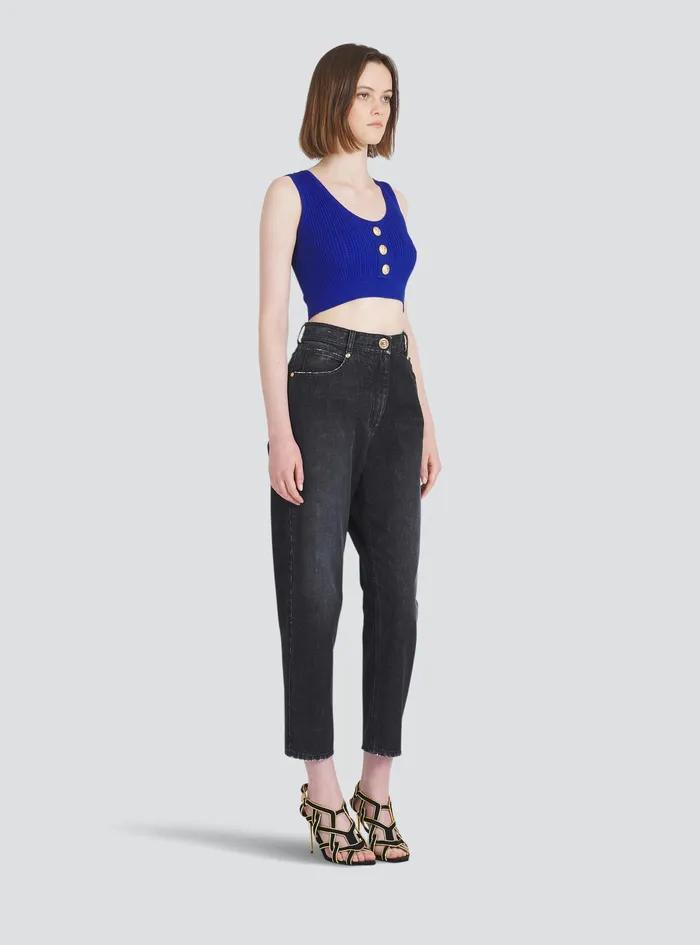 Balmain Trousers And Shorts Womens EcoDesigned Boyfriend Jeans Black Balmain Trousers And Shorts Womens EcoDesigned Boyfriend Jeans Black