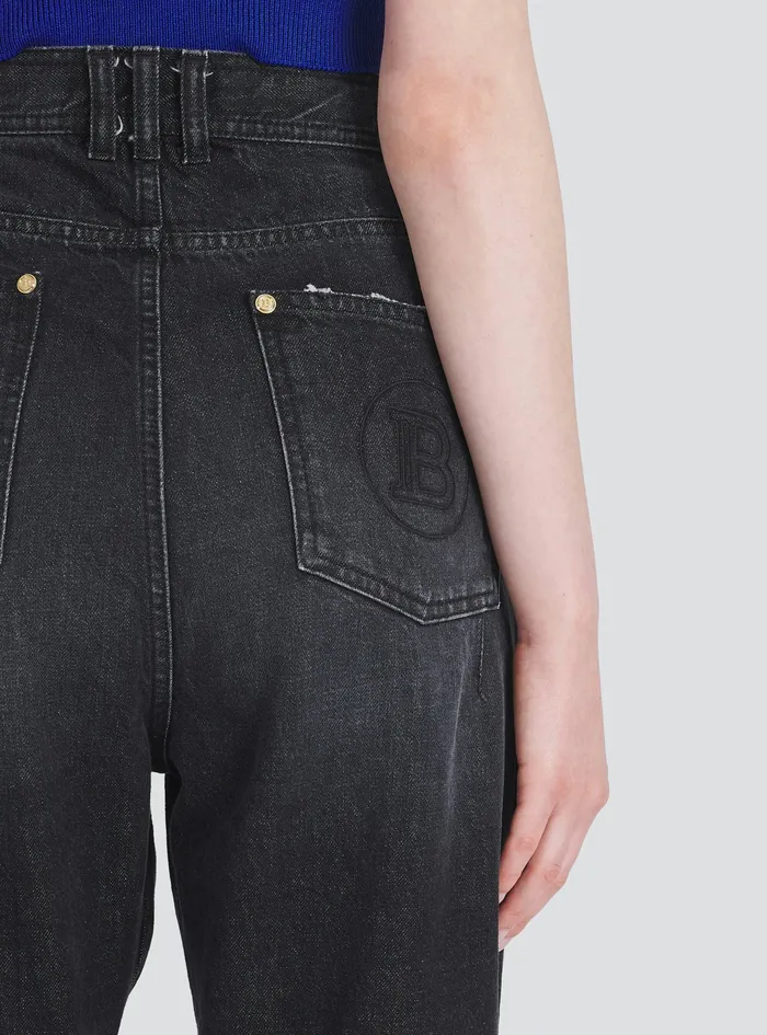 Balmain Trousers And Shorts Womens EcoDesigned Boyfriend Jeans Black Balmain Trousers And Shorts Womens EcoDesigned Boyfriend Jeans Black