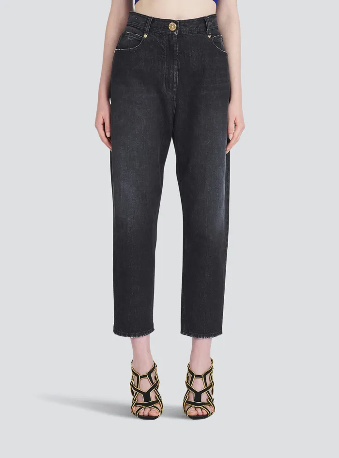Balmain Trousers And Shorts Womens EcoDesigned Boyfriend Jeans Black Balmain Trousers And Shorts Womens EcoDesigned Boyfriend Jeans Black