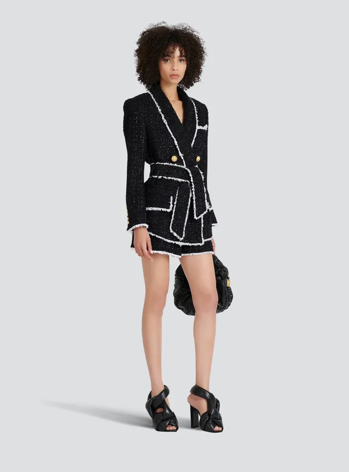Balmain Trousers And Shorts Womens HighWaisted Tweed Shorts Black Balmain Trousers And Shorts Womens HighWaisted Tweed Shorts Black