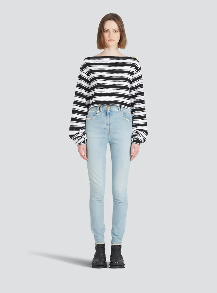 Balmain Trousers And Shorts Womens Skinny Cut EcoDesigned Jeans Blue Balmain Trousers And Shorts Womens Skinny Cut EcoDesigned Jeans Blue