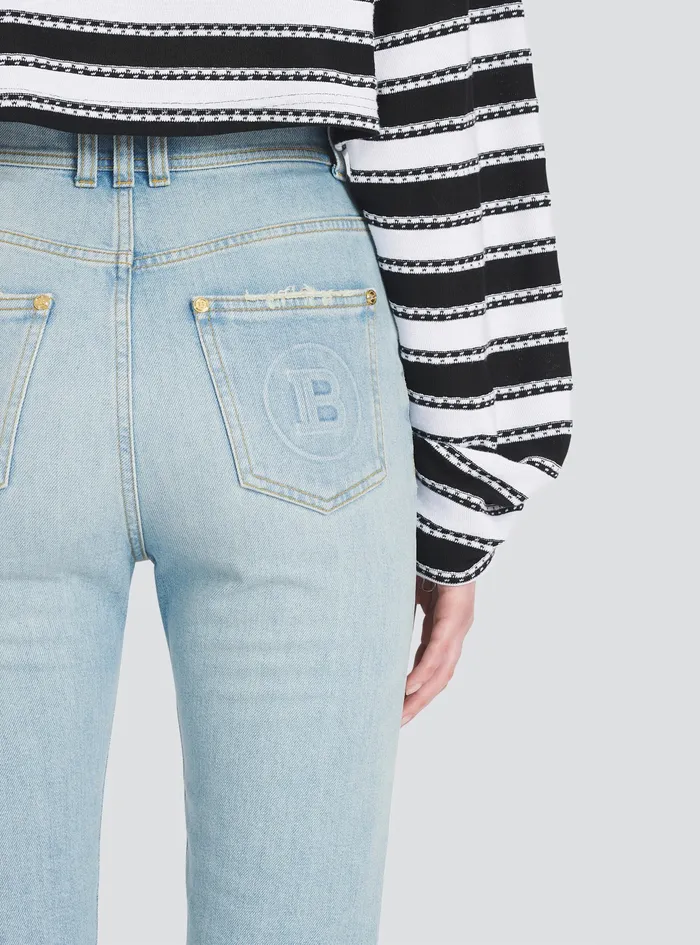 Balmain Trousers And Shorts Womens Skinny Cut EcoDesigned Jeans Blue Balmain Trousers And Shorts Womens Skinny Cut EcoDesigned Jeans Blue