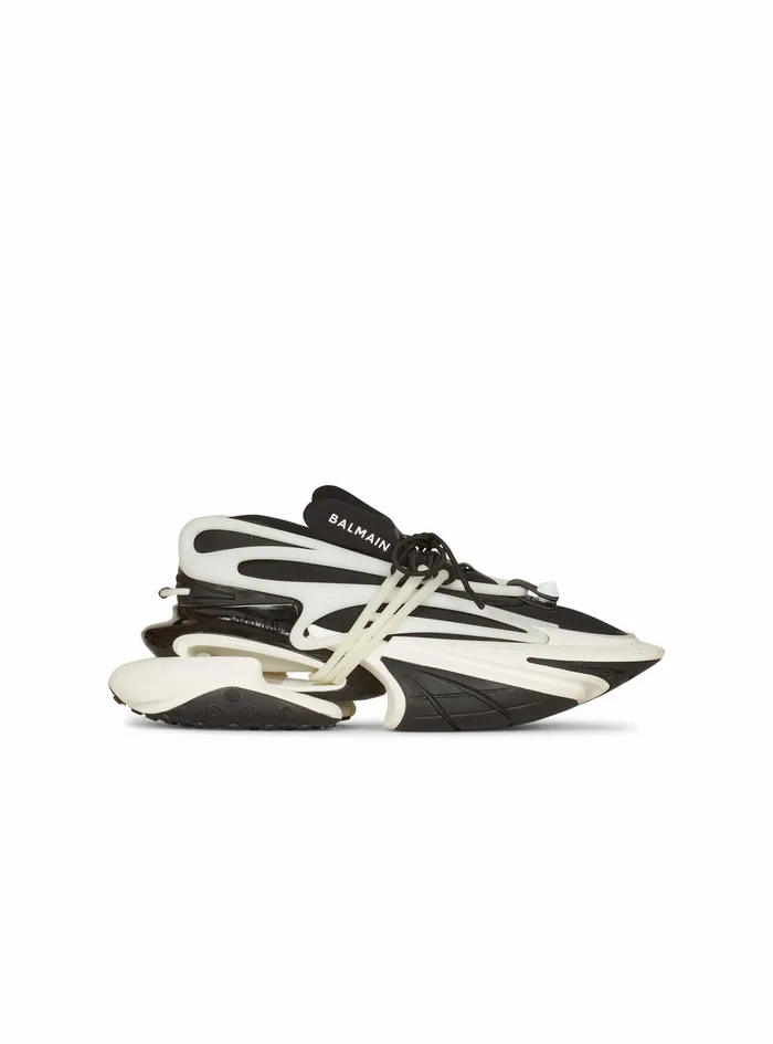 Balmain Unicorn Mens Neoprene And Leather Unicorn LowTop Sneakers Black