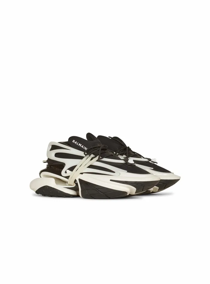Balmain Unicorn Mens Neoprene And Leather Unicorn LowTop Sneakers Black Balmain Unicorn Mens Neoprene And Leather Unicorn LowTop Sneakers Black