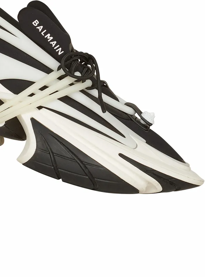 Balmain Unicorn Mens Neoprene And Leather Unicorn LowTop Sneakers Black Balmain Unicorn Mens Neoprene And Leather Unicorn LowTop Sneakers Black