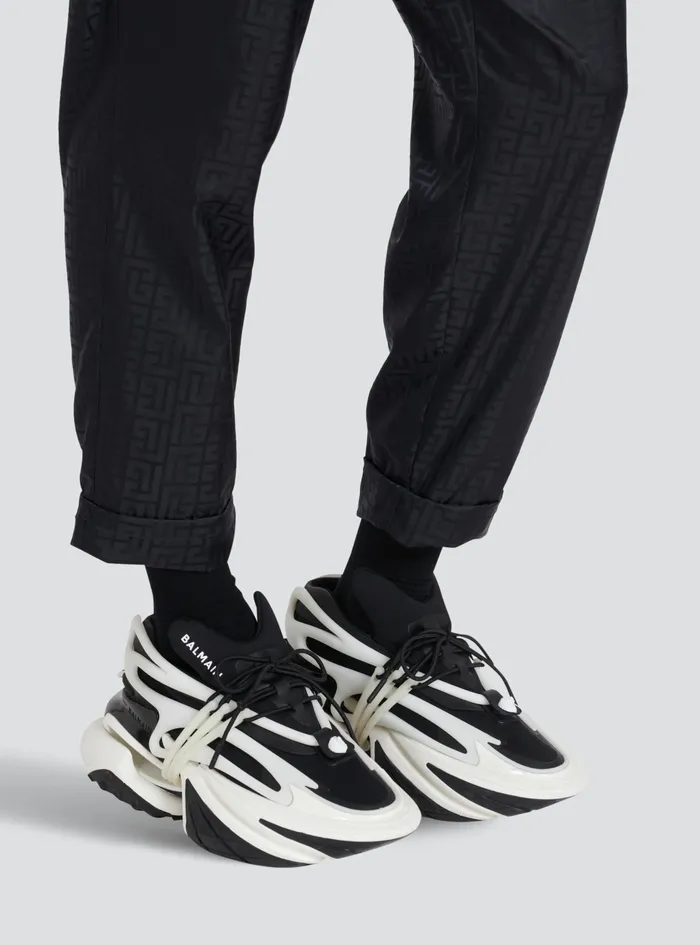 Balmain Unicorn Mens Neoprene And Leather Unicorn LowTop Sneakers Black Balmain Unicorn Mens Neoprene And Leather Unicorn LowTop Sneakers Black