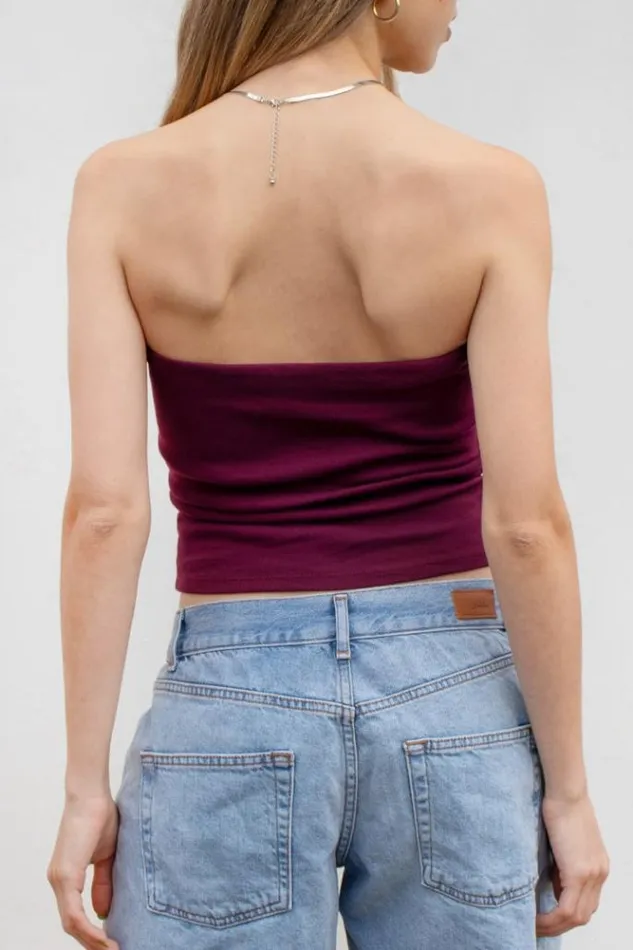 Bandeau Top Women Subdued Tops