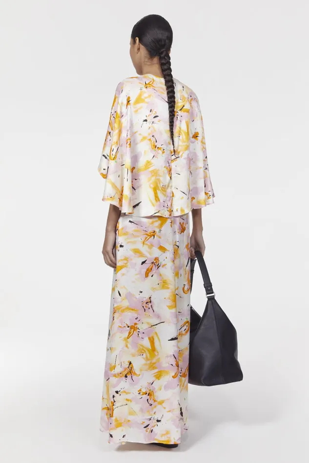 Barbara Floral Dress Whipped Cream Saffron Women Rodebjer Dresses and Caftans
