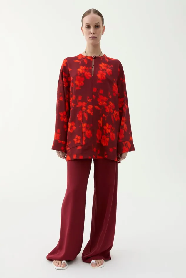 Beale Patchwork Blouse Burnt Umber Women Rodebjer Tops