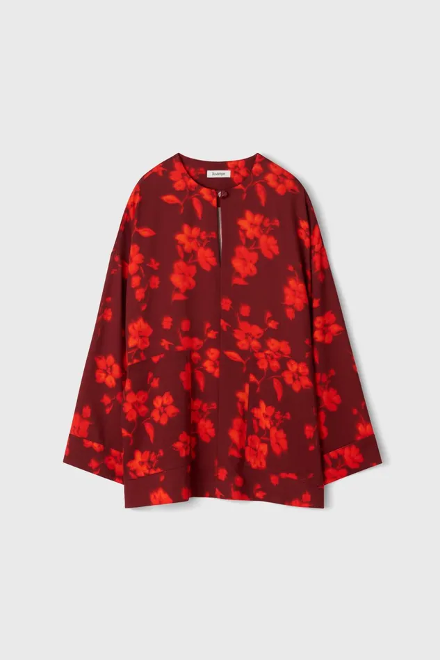 Beale Patchwork Blouse Burnt Umber Women Rodebjer Tops
