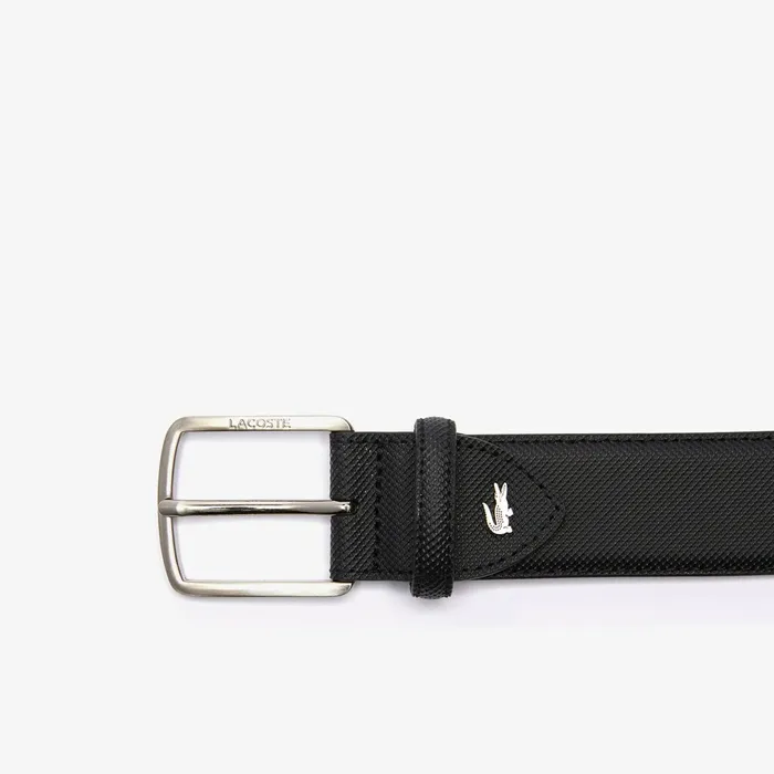 Belts Lacoste Mens EngravedBuckle Piqu Canvas Belt Black Gift for Friend