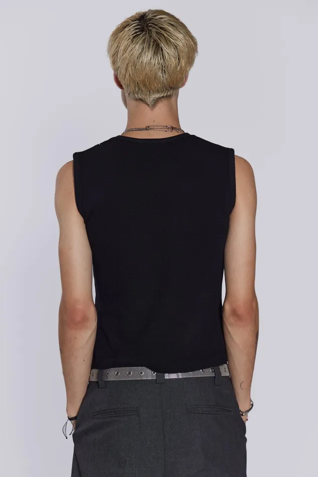 Bestsellers Men Jaded London Shop Black Astora Rib Vest