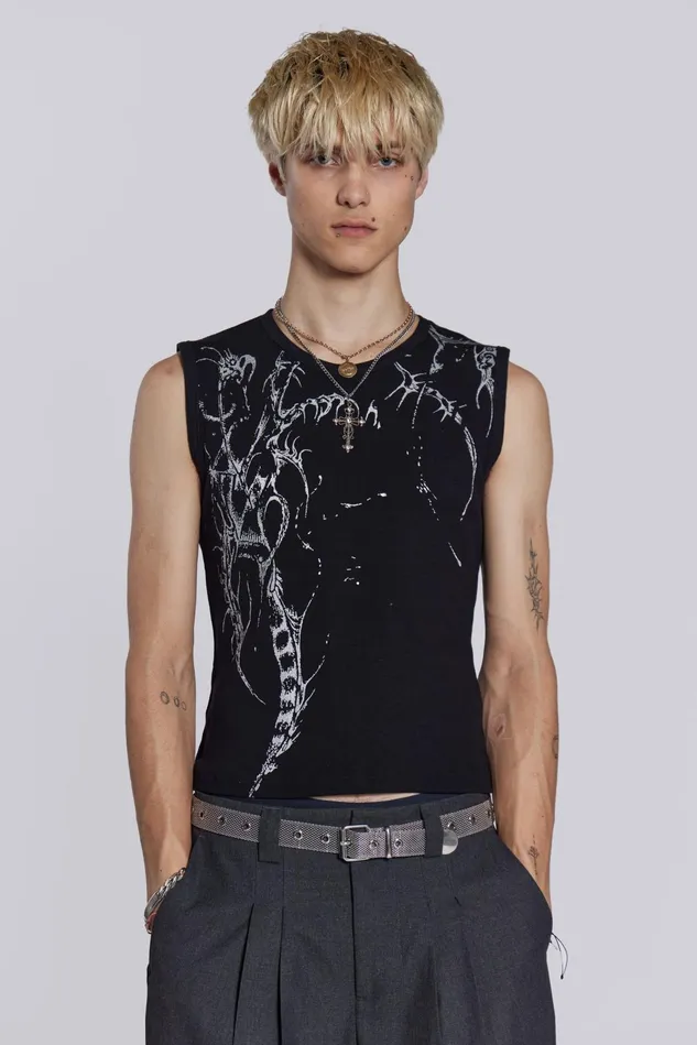 Bestsellers Men Jaded London Shop Black Astora Rib Vest
