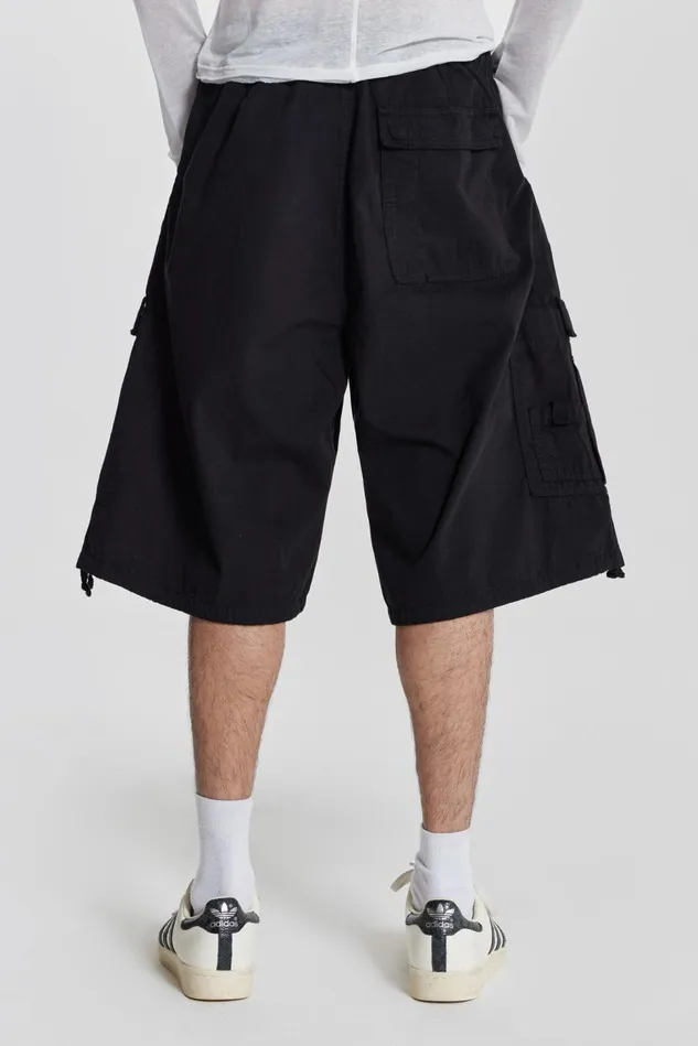 Bestsellers Men Jaded London Shop Black Parachute Cargo Shorts
