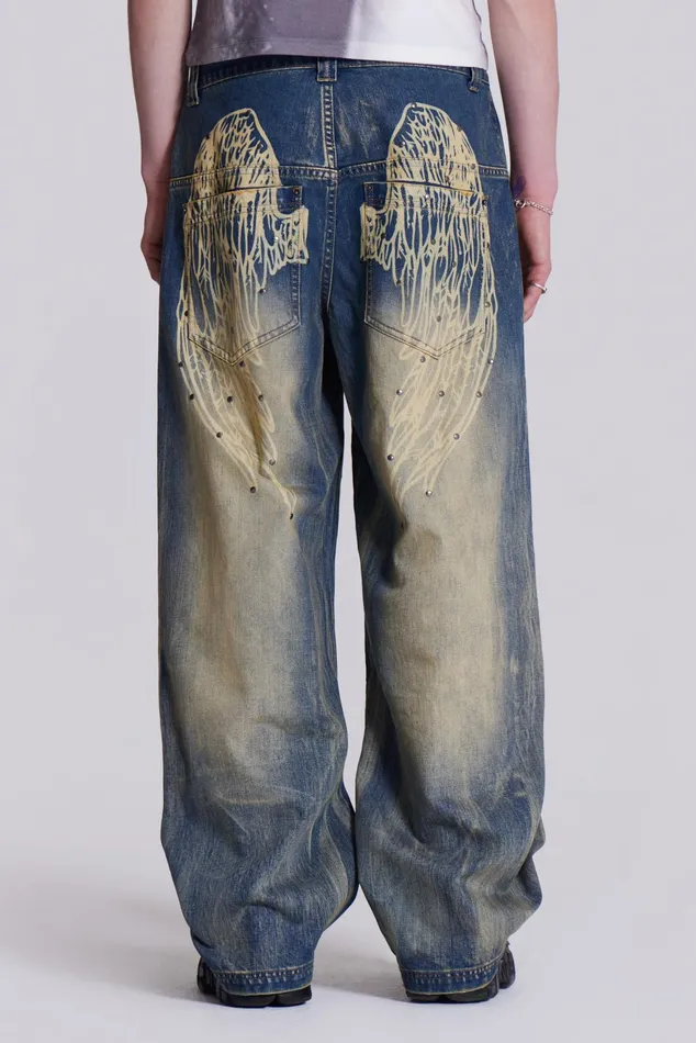 Bestsellers Men Jaded London Shop Blue Ethereal Colossus Jeans