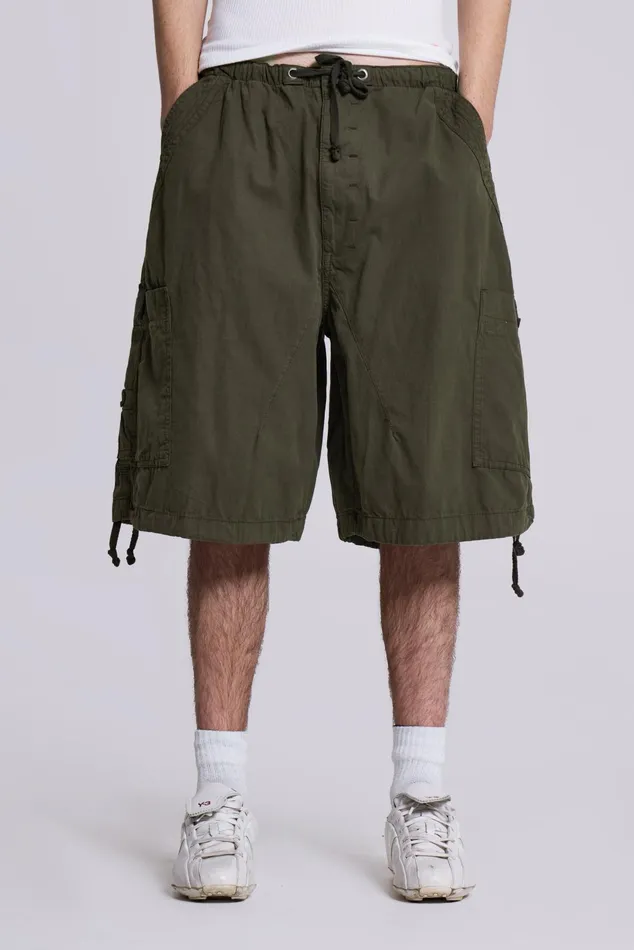 Bestsellers Men Jaded London Shop Khaki Parachute Cargo Shorts