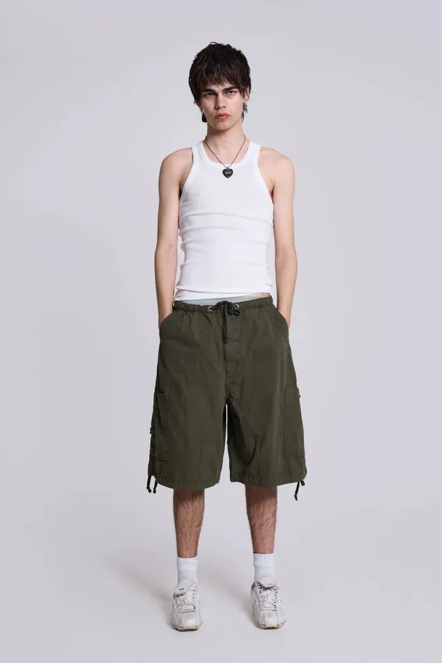 Bestsellers Men Jaded London Shop Khaki Parachute Cargo Shorts