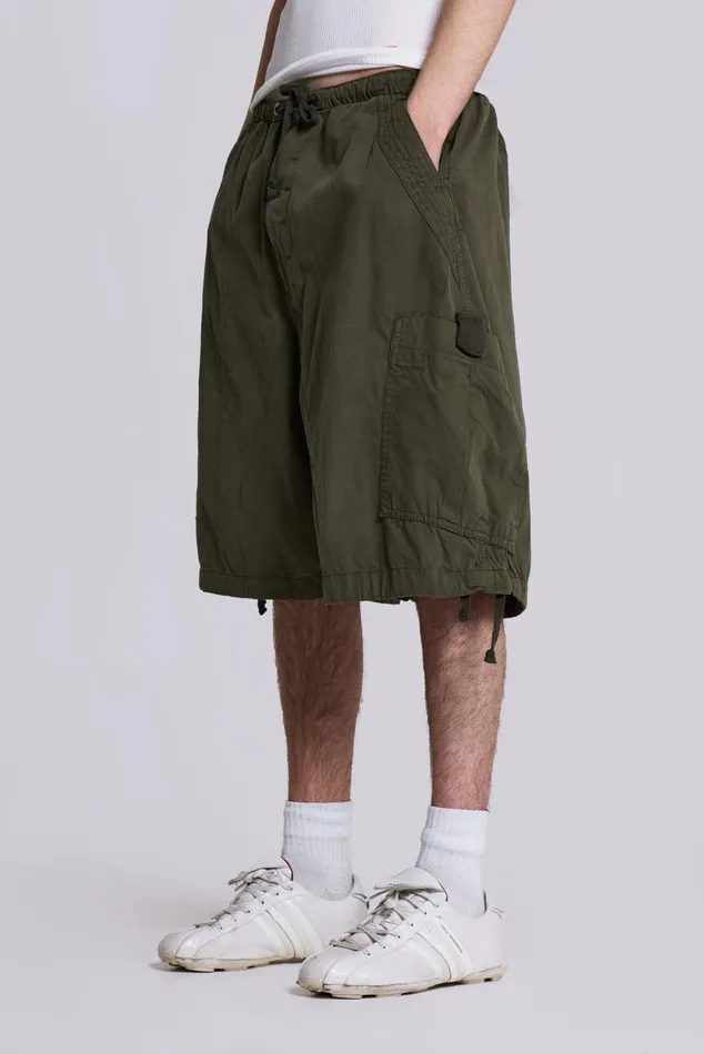 Bestsellers Men Jaded London Shop Khaki Parachute Cargo Shorts